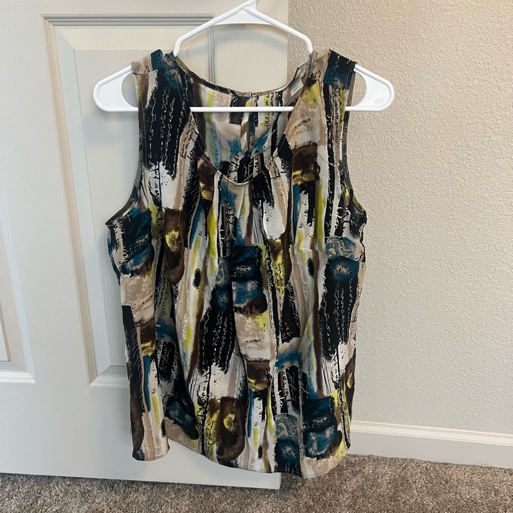 Abstract Print Sleeveless Top